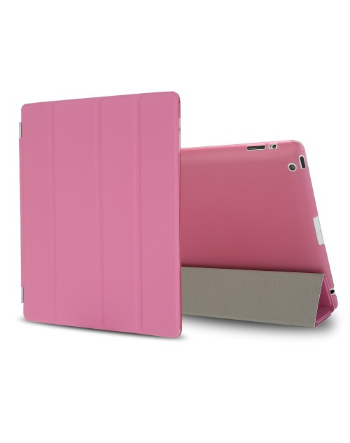 iPad Mini Case, iPad Mini 2 / Mini 3 Case,iPad Mini Smart Case Cover [Synthetic Leather] and Translucent Frosted Back Magnetic Cover with Sleep / Wake Function [Ultra Slim] [Light Weight] for Apple iPad Mini 1/2/3-Pink 